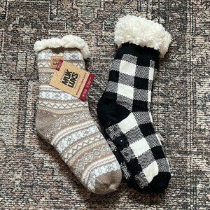 MukLuk Slipper Cabin Socks - New 2 pairs